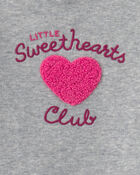 Baby Girl 2-Piece 'Little Sweethearts Club' Long-Sleeve Bodysuit & Pant Set - Pink/Grey, image 3 of 6 slides