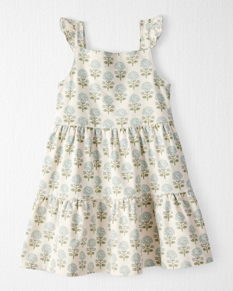 Toddler Organic Cotton Floral-Print Dress, image 1 of 5 slides