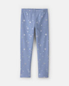 Filles - Legging extensible en molleton &agrave; motif flocon de neige &ndash; Bleu/Blanc, image 1 sur 4 diapositives