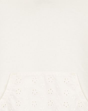 Baby French Terry Eyelet Hoodie - Cream, 
