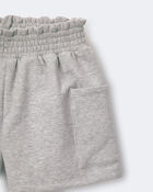Toddler Girl Fleece Swing Shorts with Pockets &ndash; Heathered Grey, image 7 of 7 slides