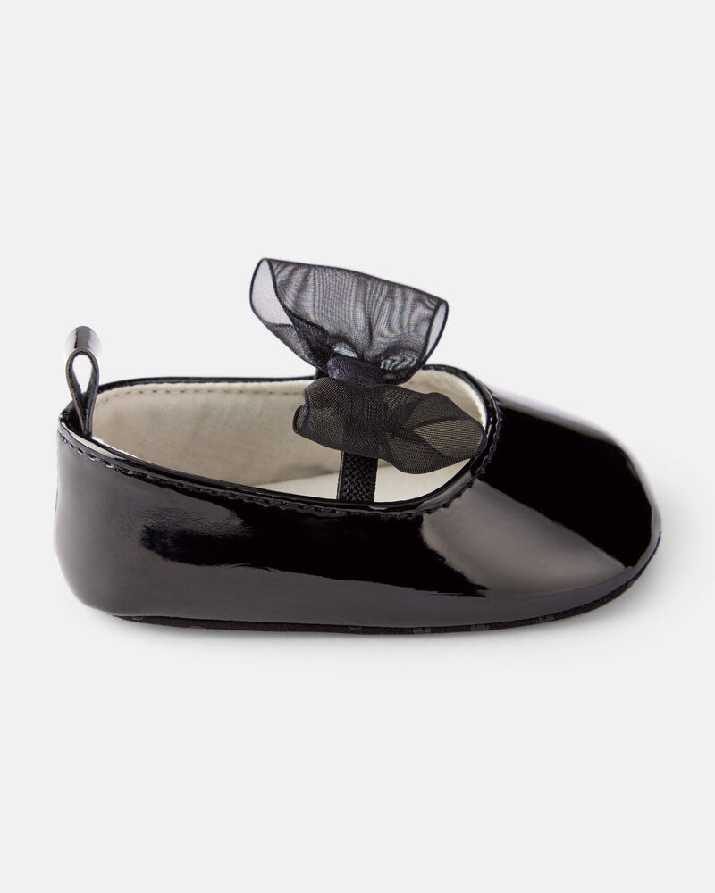 Baby Girl Bow Shiny Mary Jane Dress Shoes - Black, image 2 of 6 slides