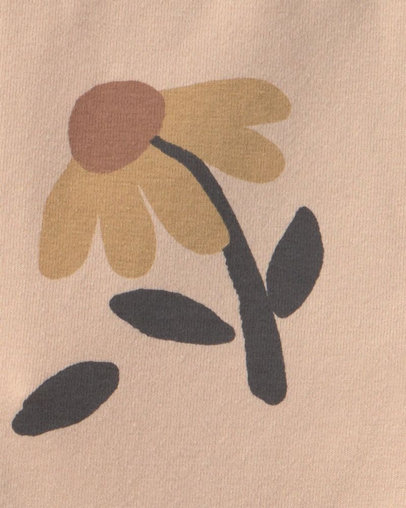 Toute-petite fille - Legging extensible &agrave; jambe &eacute;vas&eacute;e en coton &agrave; motif floral - Beige, image 3 sur 3 diapositives