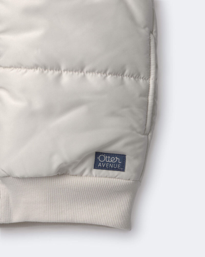 Toddler Sherpa Ski Puffer Vest - Cream, image 6 of 6 slides