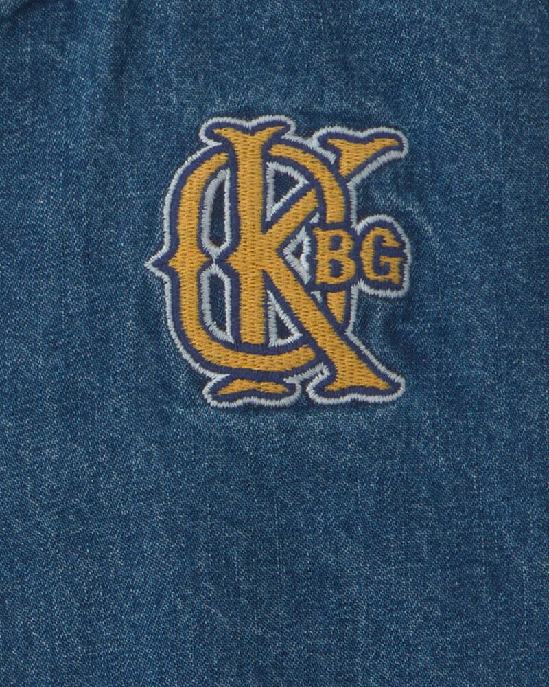 Boys Varsity Denim Jacket - Medium Wash, image 4 of 5 slides