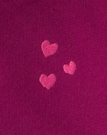 Baby Girl 3-Piece Heart French Terry Layering Set - Burgundy, 