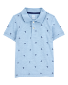 Toddler Anchor Polo Shirt - Blue, image 1 of 3 slides