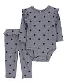 Baby 2-Piece Polka Dot Bodysuit Pant Set, image 1 of 3 slides