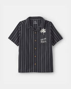 Boys Striped Short-Sleeve Button-Down Shirt - Black, image 1 of 3 slides