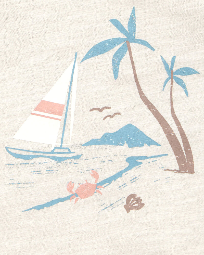 Bébé Ensemble 3 pièces short Little imprimé de plage, image 5 sur 6 diapositives