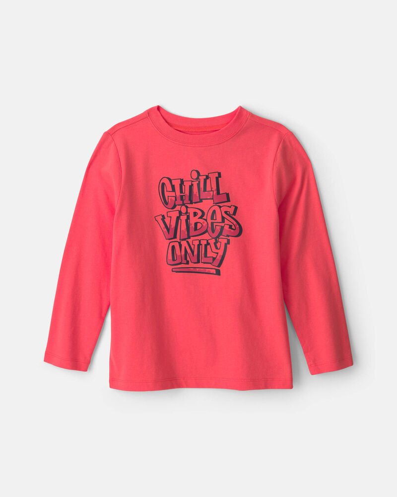 Boys 'Chill Vibes Only' Long-Sleeve Graphic Tee - Orange, image 1 of 3 slides