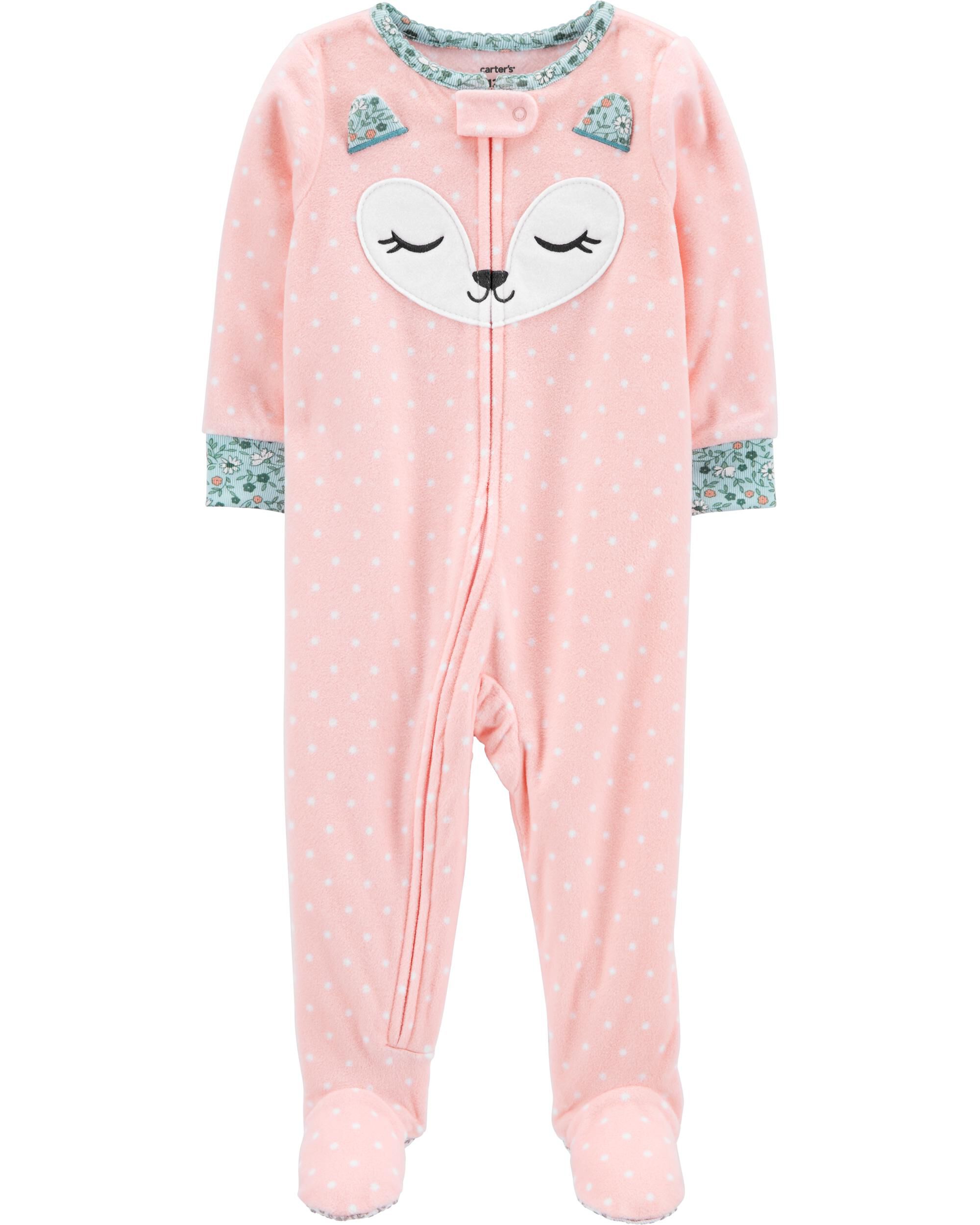1 Piece Fox Fleece Footie PJs