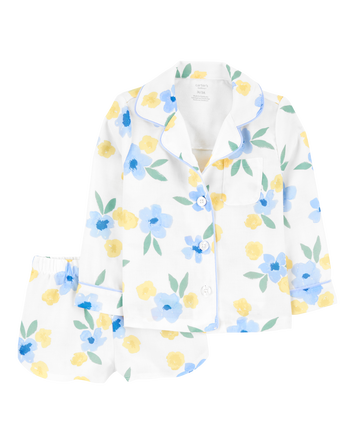 Toddler Floral Loose Fit Ribbed 2-Piece Pyjamas, 