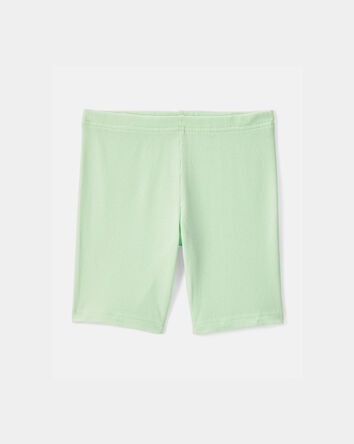 Girls Solid Bike Shorts - Green, 