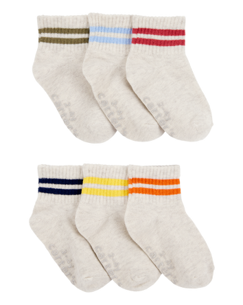 Toddler 6-Pack Striped Ankle Socks, 