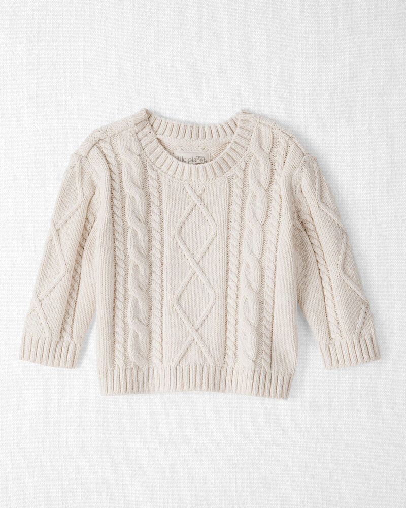 Baby Organic Cotton Cable Knit Sweater, image 1 of 4 slides