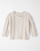 Baby Organic Cotton Cable Knit Sweater, image 1 of 4 slides