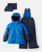 Boys 2-Piece Taslan Color Block Snowsuit Set - Blue, image 1 of 13 slides