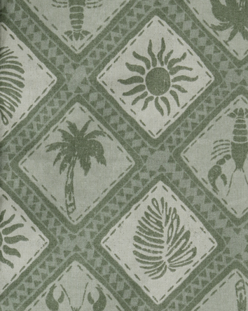 Baby Tile Print Button-Down Shirt - Green, 