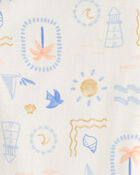 Baby 3-Pack Sunshine Sleeveless Multipack Bodysuits - Orange/Blue/Ivory, image 4 of 5 slides