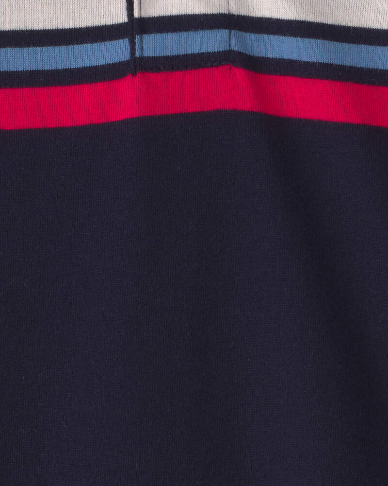 Baby Boy Polo Bodysuit - Navy Blue, image 2 of 3 slides