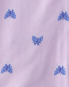 Toddler Girl Butterfly Short-Sleeve Loose Fit 2-Piece pyjama Set - Purple, image 4 of 5 slides
