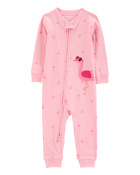 Toddler Flamingo Print Snug Fit Cotton 1-Piece Pyjamas, image 1 of 4 slides