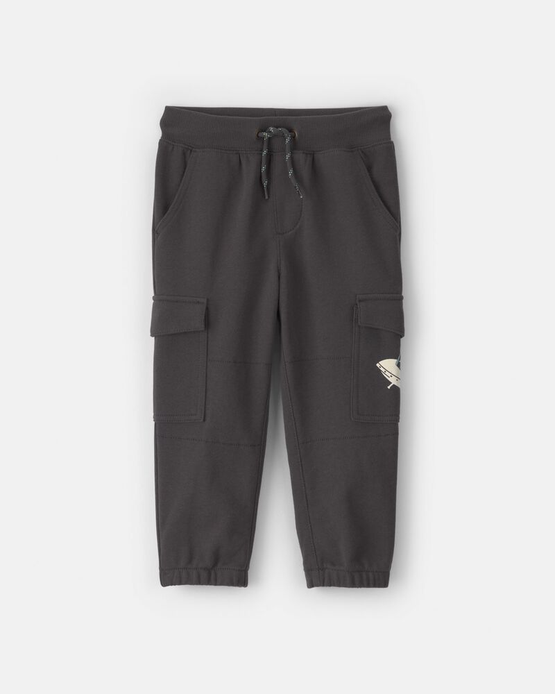 Pantalon de jogging cargo en jersey bouclette pour tout-petit - Gris, image 1 sur 5 diapositives