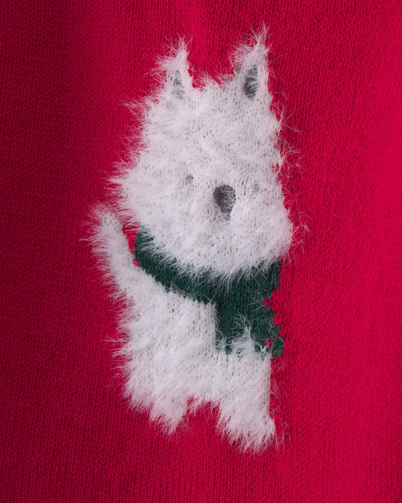 B&eacute;b&eacute; fille - Ensemble 2 pi&egrave;ces chandail &agrave; motif chien et pantalon &ndash; Rouge/Cr&egrave;me, image 3 sur 5 diapositives
