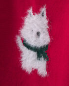 B&eacute;b&eacute; fille - Ensemble 2 pi&egrave;ces chandail &agrave; motif chien et pantalon &ndash; Rouge/Cr&egrave;me, image 3 sur 5 diapositives