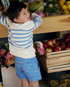 Toddler Boy Sailboat Twill Shorts - Blue, image 2 of 5 slides