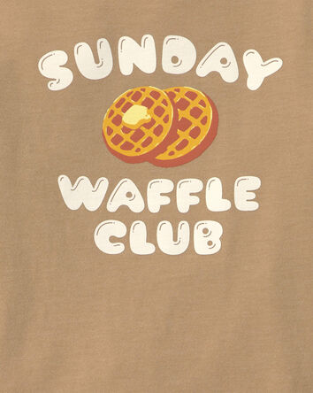 Toddler 'Sunday Waffle Club' Long-Sleeve Graphic Tee - Brown, 