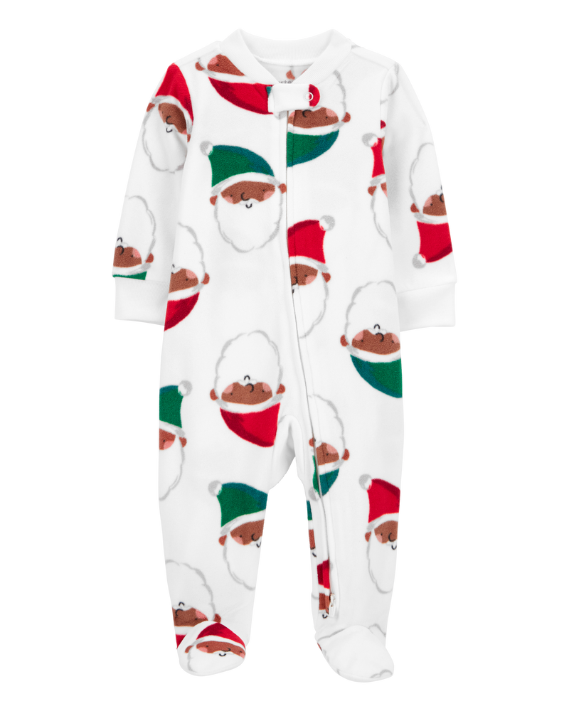 Baby Christmas Cookies Zip-Up Fleece Sleeper Pyjamas, image 1 of 4 slides