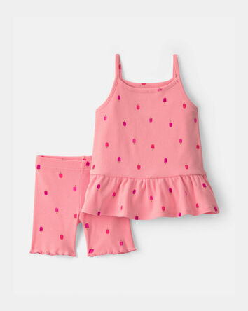 Toddler Girl 2-Piece Popsicle Top & Short Set - Pink, 