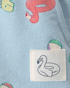 B&eacute;b&eacute; gar&ccedil;on - Short &agrave; enfiler &agrave; motif de flotteurs de piscine - Bleu, image 3 sur 3 diapositives