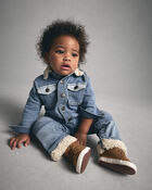 B&eacute;b&eacute; gar&ccedil;on - Combinaison en denim &agrave; manches longues &ndash; D&eacute;lav&eacute; clair, image 4 sur 4 diapositives