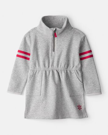 Toddler Girl Mock Neck Long-Sleeve Dress - Grey, 