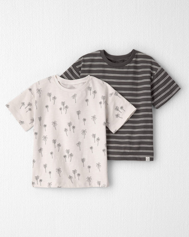 Toddler Boy 2-Pack Organic Cotton T-Shirts in Palm Trees, image 1 of 5 slides
