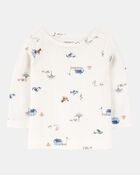 Baby Boy 2-Piece Long-Sleeve Tee & Thermal Coverall Set, image 3 of 6 slides