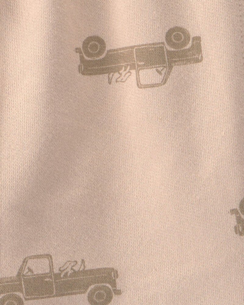 Baby Boy Truck French Terry Jogger - Beige, image 3 of 4 slides