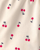 Toddler Girl Cherry French Terry Shorts - Cream, image 3 of 4 slides
