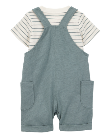 Baby 3-Piece Striped Shortall Set, 