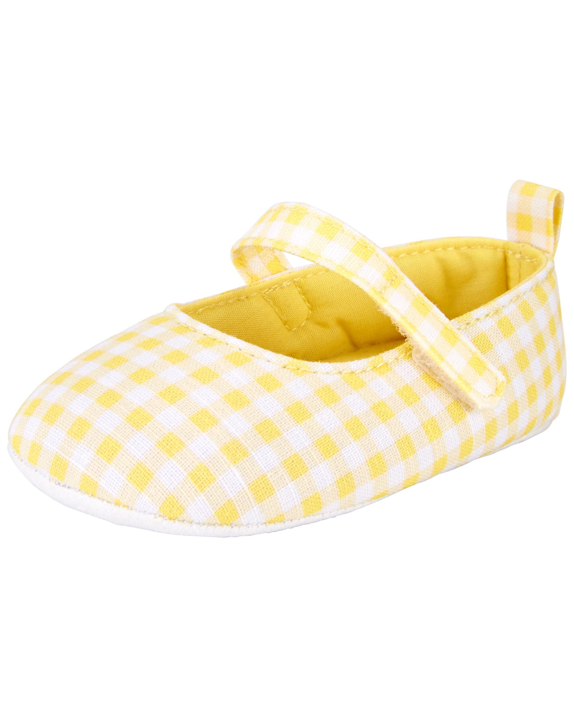 Yellow gingham shoes shop