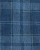 Toddler Boy Plaid Denim Button-Down Shirt - Dark Wash, image 2 of 3 slides