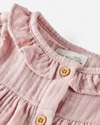 Bébé Robe boutonnée en tissu gaze de coton biologique rose

, image 2 sur 4 diapositives