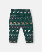 B&eacute;b&eacute; - Ensemble 2 pi&egrave;ces PurelySoft cache-couche manches longues et pantalon &agrave; motif jacquard - Vert, image 3 sur 4 diapositives