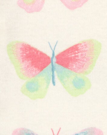 Toddler Butterfly Print Snug Fit Cotton 4-Piece Pyjamas, 