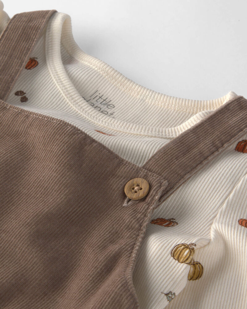 Toddler Girl 2-Piece Organic Cotton Corduroy Jumper Set, image 4 of 7 slides