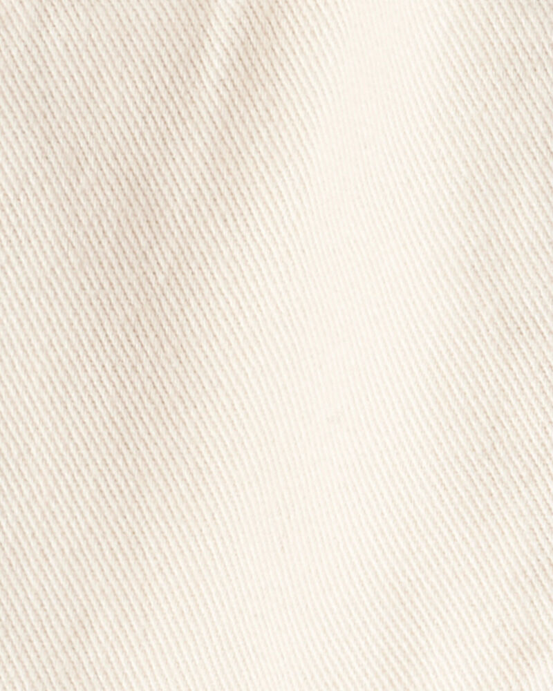 Baby Girl Cotton Cargo Joggers - White, image 4 of 5 slides