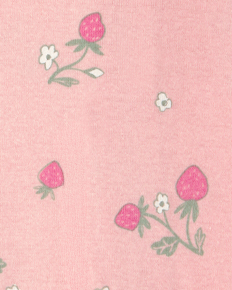 Toddler Girl 2-Pack Strawberry Floral Snug Fit 1-Piece Pyjama Set - Pink, image 4 of 5 slides